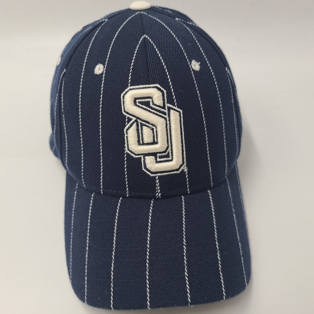 Syracuse Orange Hat Fitted M-L Zephyr Blue White NCAA University Pinstripes Men